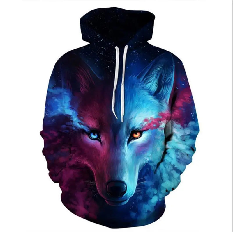 Animal Wolf 3D Printed Hooded Sweatshirts Men Women Fashion Casual Oversized Pullover Hip Hop Harajuku Streetwear Hoodies