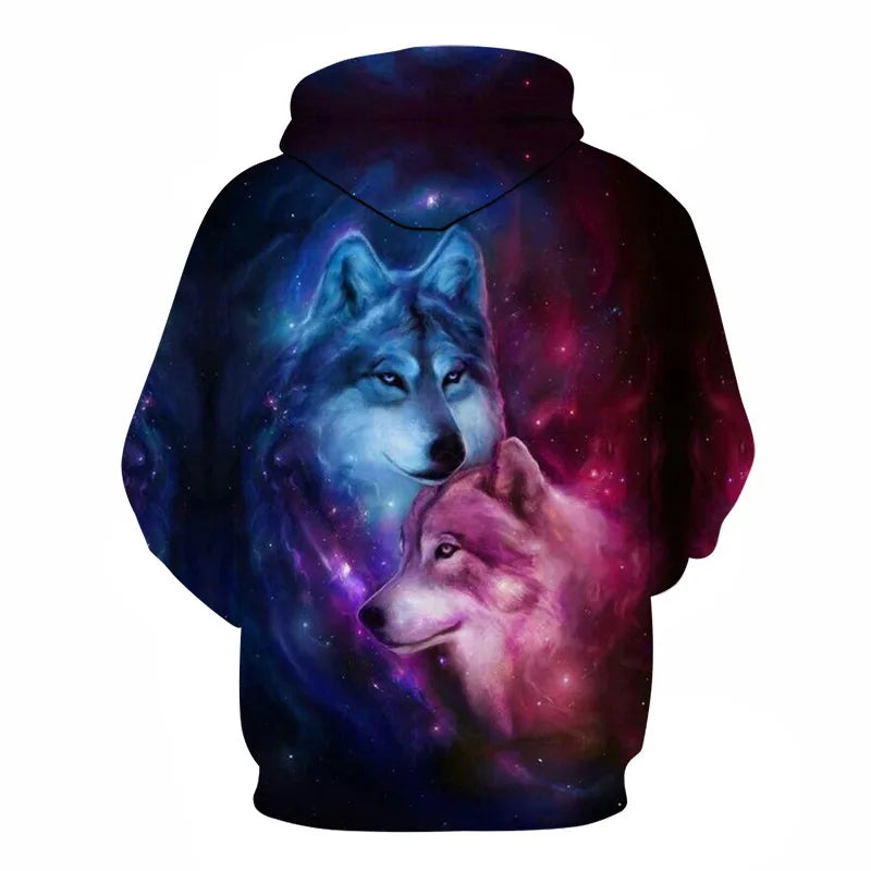 Animal Wolf 3D Printed Hooded Sweatshirts Men Women Fashion Casual Oversized Pullover Hip Hop Harajuku Streetwear Hoodies