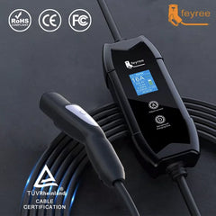 Feyree EV Charger | 3.5kW Portable TS-NACS Plug | LCD Screen | Delay Schedule | Level 1 & 2 Charging Station for Tesla & Electric Vehicles