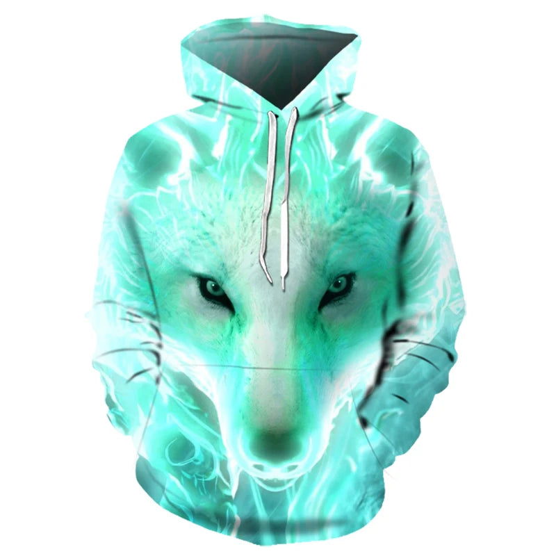 Animal Wolf 3D Printed Hooded Sweatshirts Men Women Fashion Casual Oversized Pullover Hip Hop Harajuku Streetwear Hoodies