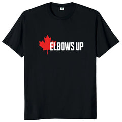 Elbows Up Canada" Retro T-Shirt – Proud Canadian Gift, 100% Cotton Unisex Tee for Men & Women (EU Size)