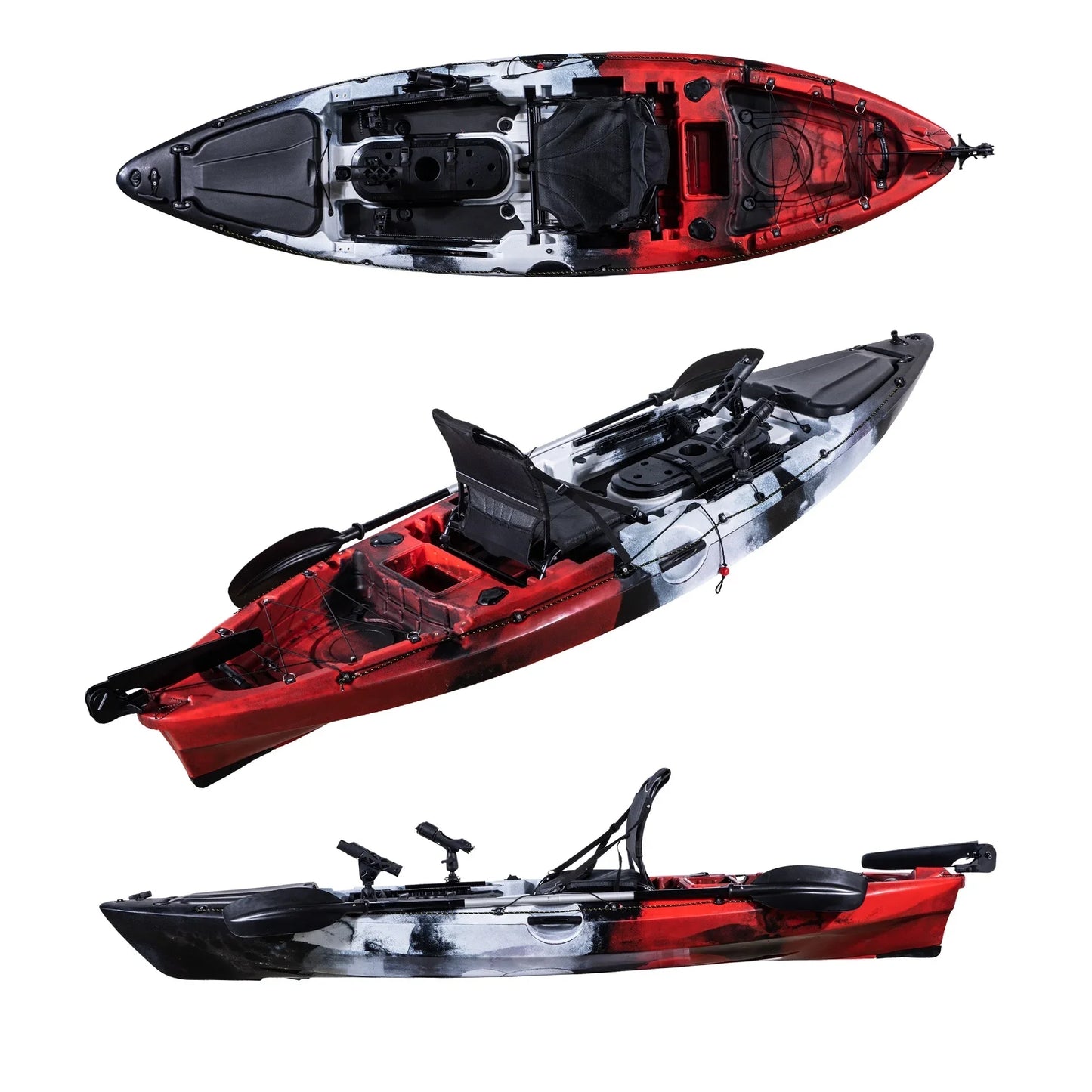 10ft Single Seat Canoe/Kayak, 1 Paddle, Capacity 200kg, 3.1m, UV Protection, New Design PE Material Fishing Kayak