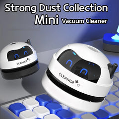 Mini Cordless Desk Vacuum: Portable Keyboard Cleaner & Dust Extractor | Handheld Rechargeable Sweeper for Home, Office, and Car - Sleek Design