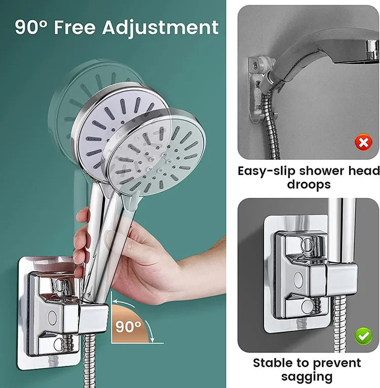 Shower Head Holder Adjustable Wall Mounted Shower Holder Self-Adhesive Shower Head Handheld Bracket Bathroom  Accessories