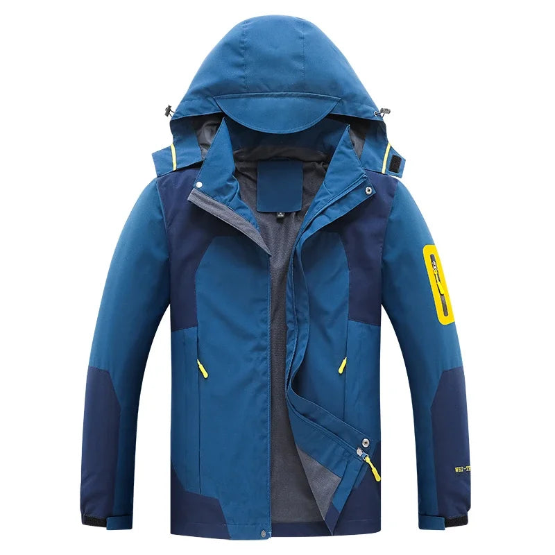 Men's Windbreaker Outdoor Windproof Waterproof Mountaineering Multi Pocket Durable Hoodie Jacket Men's Coat