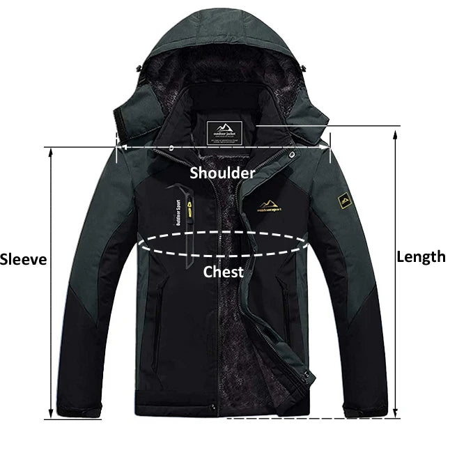 MAGCOMSEN Mens Ski Jacket Winter Warm Fleece Parka Windproof Rain Snowproof Thermal Heavy Coat Hiking Male Snowboard Anorak