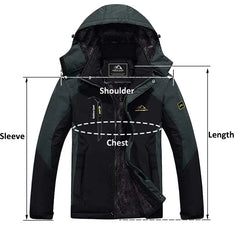 MAGCOMSEN Mens Ski Jacket Winter Warm Fleece Parka Windproof Rain Snowproof Thermal Heavy Coat Hiking Male Snowboard Anorak