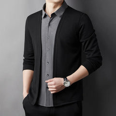 Men's Cardigan, Fake Two Shirts, Jacket, Fake Two Items Autumn Bestseller, Fake Two Items, New Cardigan Shirt