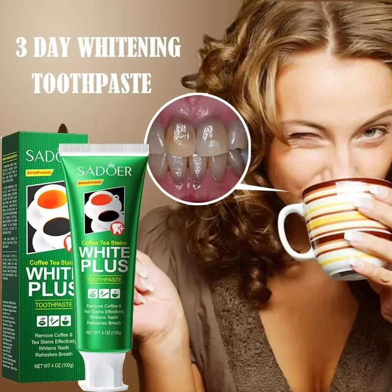 Teeth Whitening Toothpaste Fast Remove Smoke Coffee Tea Stains Cleaning Oral Hygiene Plaque Fresh Breath Bleaching Dental Tools