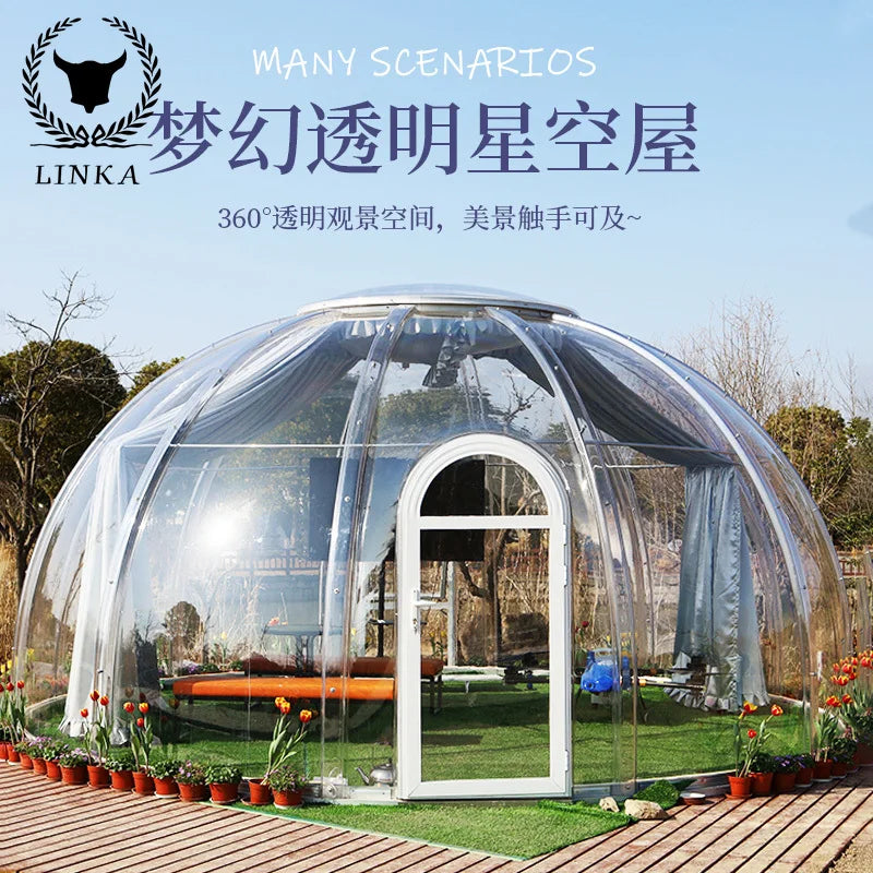 Mojianet Red Restaurant Outdoor Star Bubble House Home Inn Mongolian yurt tent Farmhouse Happy Catering Transparent tent