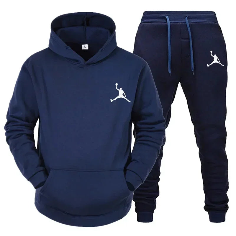 Tracksuit Sets Men's Casual Fleece Warm Hoodies Pants 2PCS Mens Long Sleeve Sport Suit Male Pullover Hoodies Sports Clothing