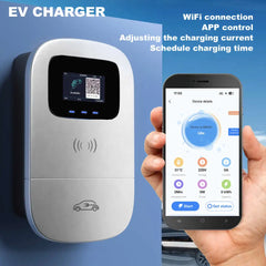 JIGU 7.6KW 32A Type 2 Electric Vehicle Charger – Car Charging Station, 7kW Wallbox EV Charger, WiFi & APP Control (220V, Single Phase)