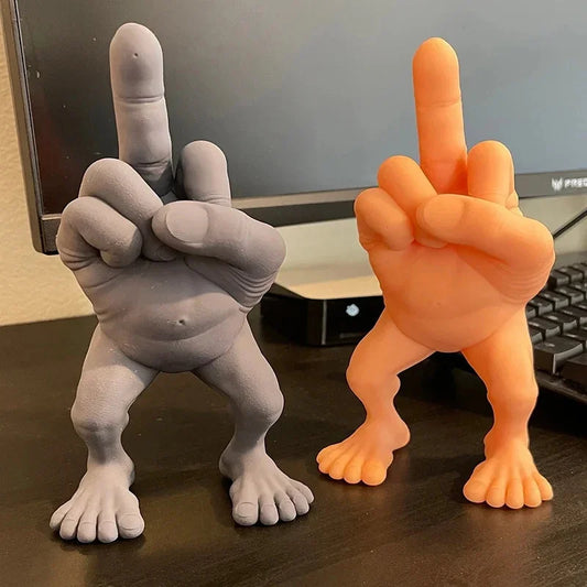 3d Printed Desktop Decorations Middle Finger Figure With Legs Refers To Funny Office Desk Ornaments Funny Toys 7.5x3.5x3cm