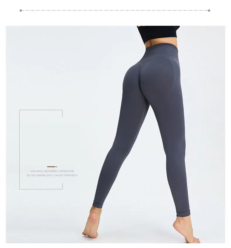 Seamless High Waist Nude Yoga Pants Women's Honey Peach Hip Lifting Tight Fitness Pants Quick Dried Exercise Push Up Yoga Pants