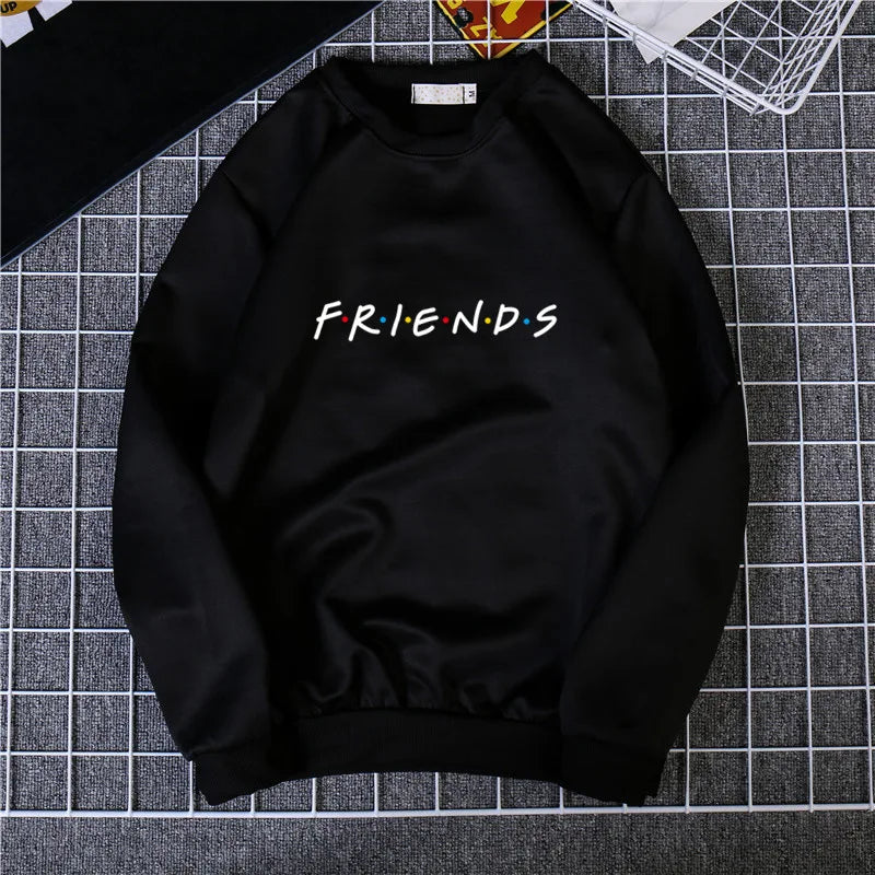 Womens Letters FRIENDS Print Long Sleeve Hoodie Sweatshirt 5 Colors S M L XL Brand New 2022 Ladies Slouch Pullover Jumper Tops