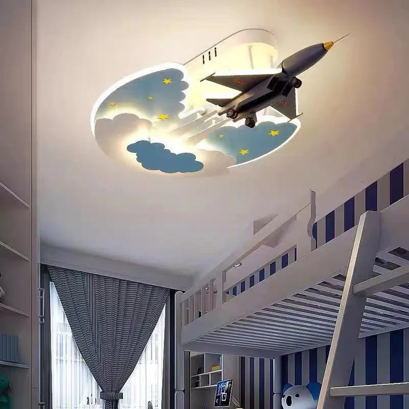 Creative Fighter Ceiling Lights for Boys Room Aircraft Children's Room Kids Chandelier Lighting Home Decorations