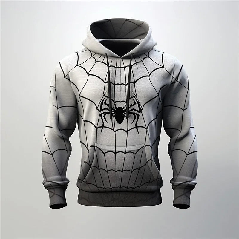 Autumn Fashion Sweatshirts For Men 3D Print Spider Pattern Leisure Cosplay  Oversized Hoodie Hip Hop Trend Harajuku Streetwear