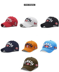 Canada Dad Baseball Cap – Unisex Cotton Cap with Embroidered Maple Leaf Flag, Outdoor Sun Hat for Adults