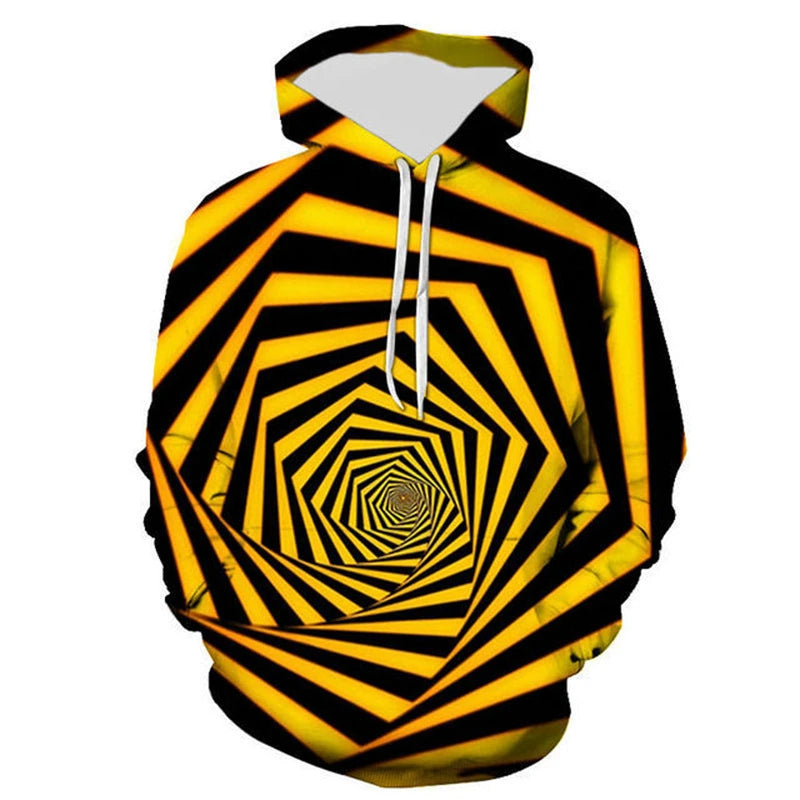 Colorful Flame Hoodie 3D Fluorescent Sweatshirt Men's And Women's AutumnWinter Graphic Optical Illusion Hoodies Pullovers