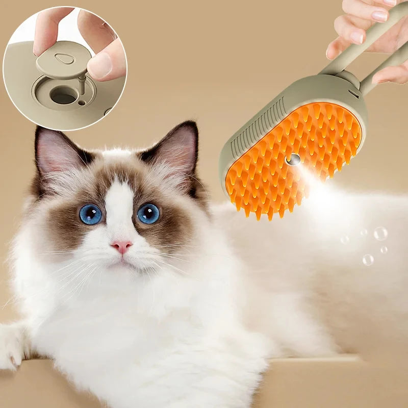 Cat Hair Brush Dog Hair Brush Electric Pet Cleaning Brush Steam Spray Brush Massage Hair Removal Comb Anti Flying Brush