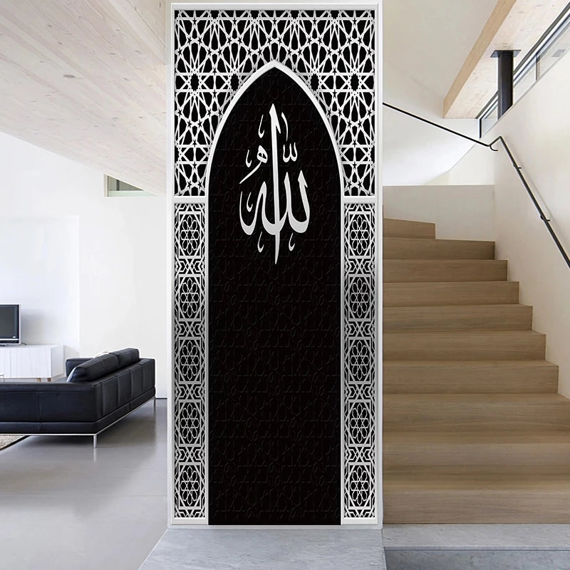 Sticker Door Stickers Home Decor Art Mural Living Room Great Mosque of Mecca Vinly Wallpaper Wall Stickers Porch door mural