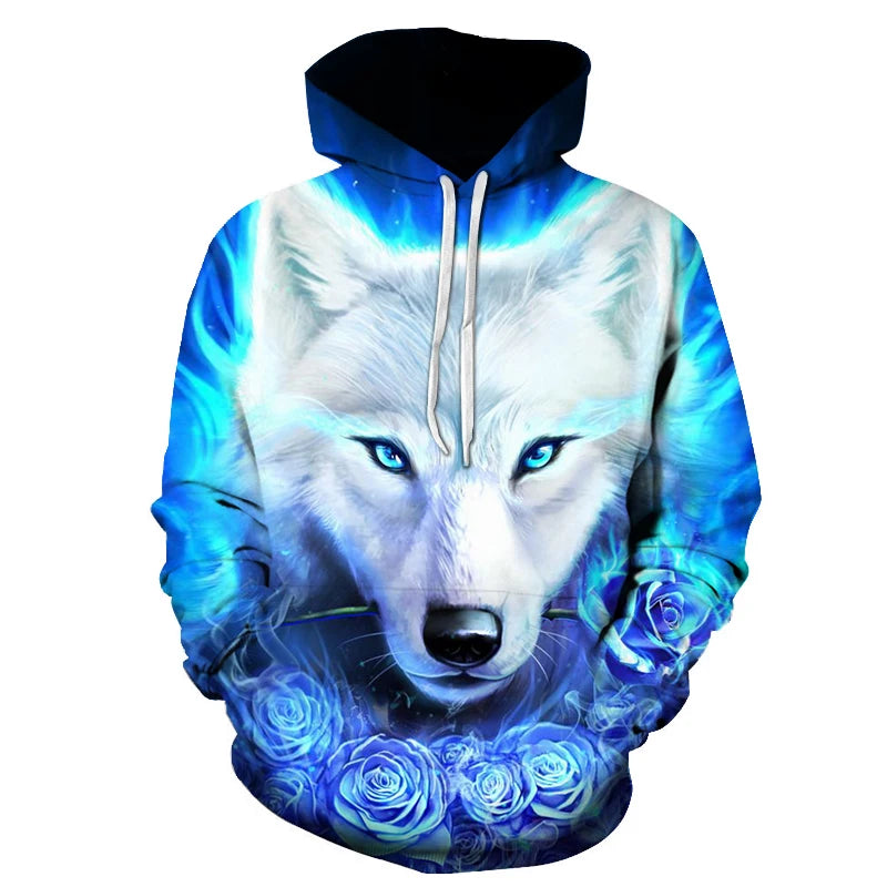 Animal Wolf 3D Printed Hooded Sweatshirts Men Women Fashion Casual Oversized Pullover Hip Hop Harajuku Streetwear Hoodies