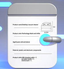 Mini Cordless Desk Vacuum: Portable Keyboard Cleaner & Dust Extractor | Handheld Rechargeable Sweeper for Home, Office, and Car - Sleek Design