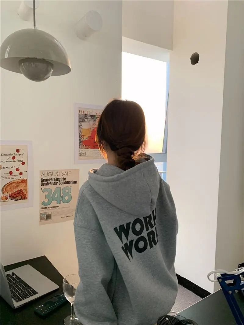 Hoodies Women Streetwear Letter Leisure Students Basic Loose All-match Ulzzang Personality Spring Retro