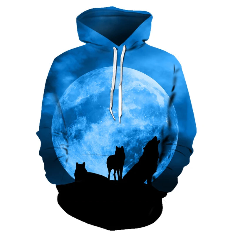 Animal Wolf 3D Printed Hooded Sweatshirts Men Women Fashion Casual Oversized Pullover Hip Hop Harajuku Streetwear Hoodies