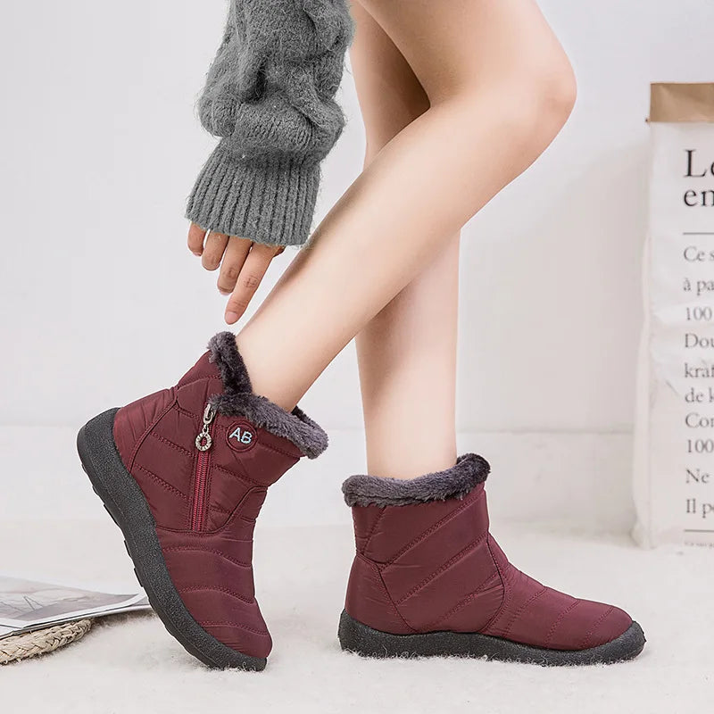 Boots Women  Watarproof Ankle Boots For Winter Shoes Women Keep Warm Snow Botines Female