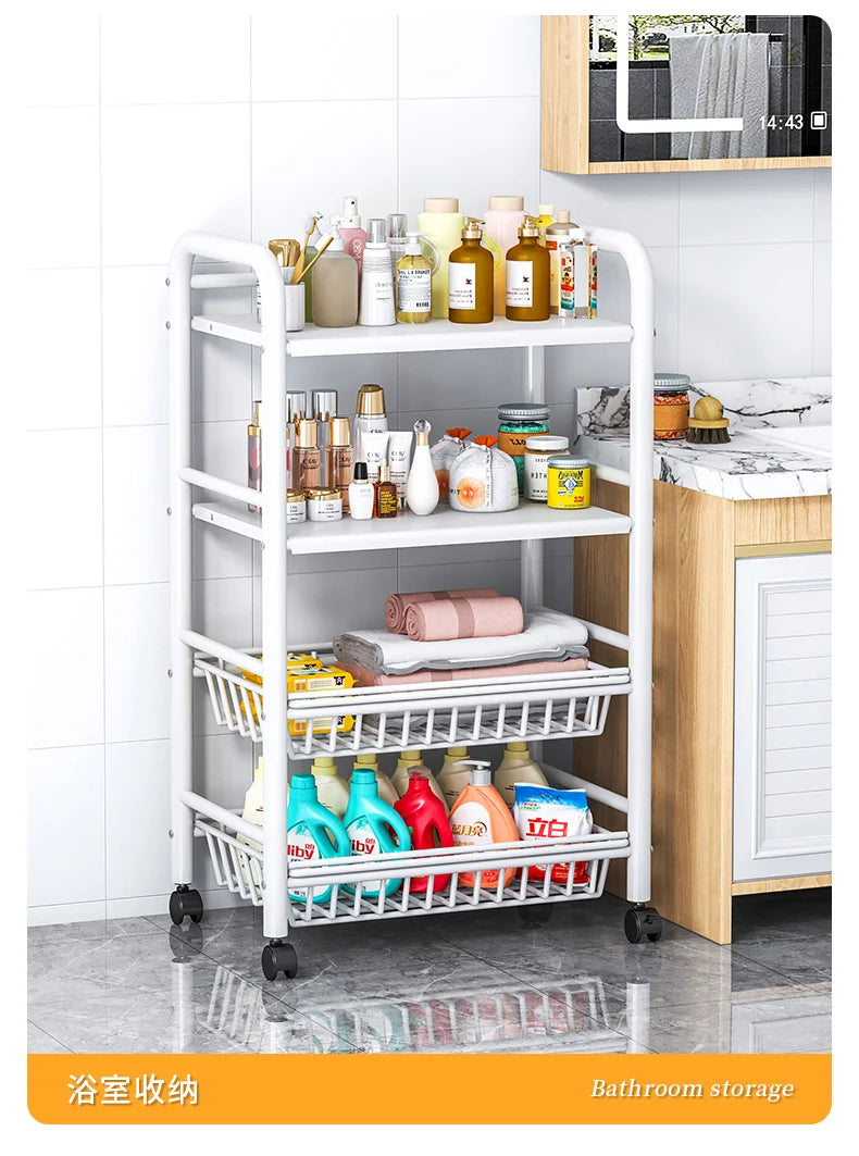 Organizer Cart Wheels Storage Trolley Shelf Kitchen Things Furniture Storages Islands Home Microwave Cart Kitchen Island Table