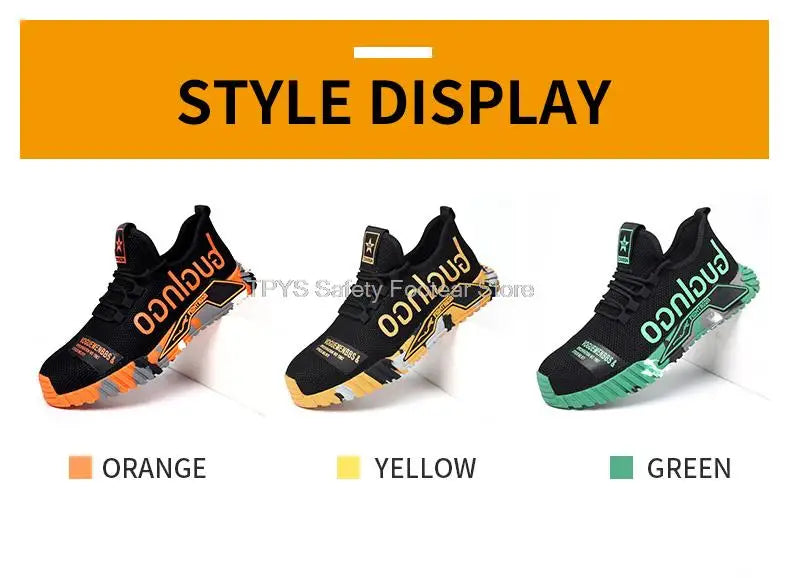 Lightweight Steel Toe Safety Shoes Men Anti-puncture Work Shoes Men Breathable Industrial Shoes Indestructible Work Safety Boots