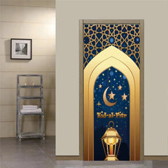 Sticker Door Stickers Home Decor Art Mural Living Room Great Mosque of Mecca Vinly Wallpaper Wall Stickers Porch door mural