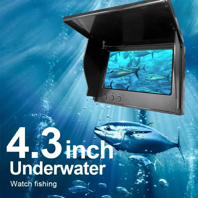 Portable Fish Depth Finder Water Handheld 1080P 4.3 Inch LCD Fish Finder Underwater 220° Fishing Camera With Night Vision