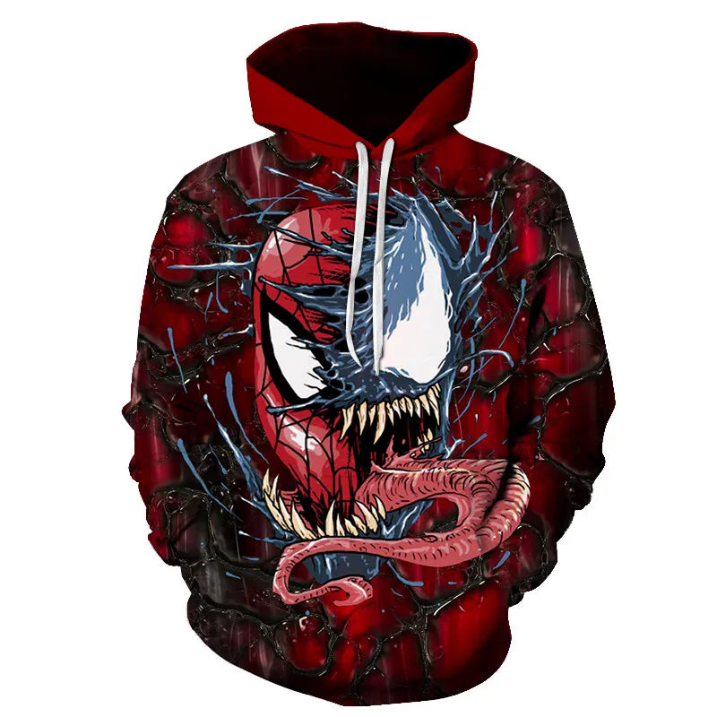 European and American 2024 Autumn Hot Trend Casual Children's Clothing Hoodies Horror Bloody Venom Children's Hooded Sweatshirts