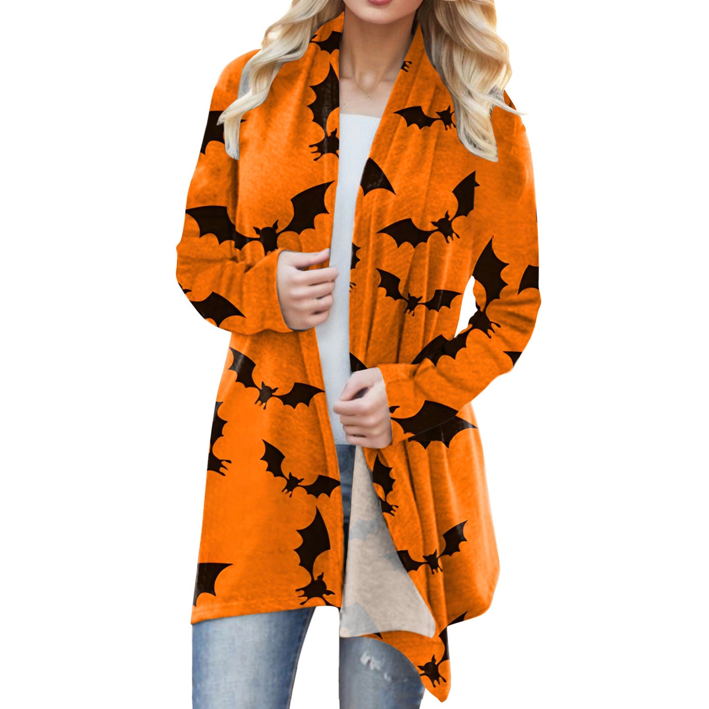 Women‘s Cardigan Fashion Halloween Print Western Ethnic Jacket Long Sleeve Coat Female Autumn Winter Plus Size Clothes