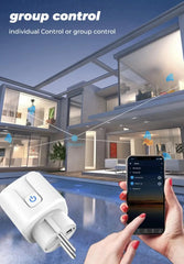 Tuya 20A Zigbee Smart Socket: High-Power EU Plug with Power Metering | Compatible with Zigbee2MQTT, ZHA, & SmartLife - Remote Voice Control for Heavy Appliances