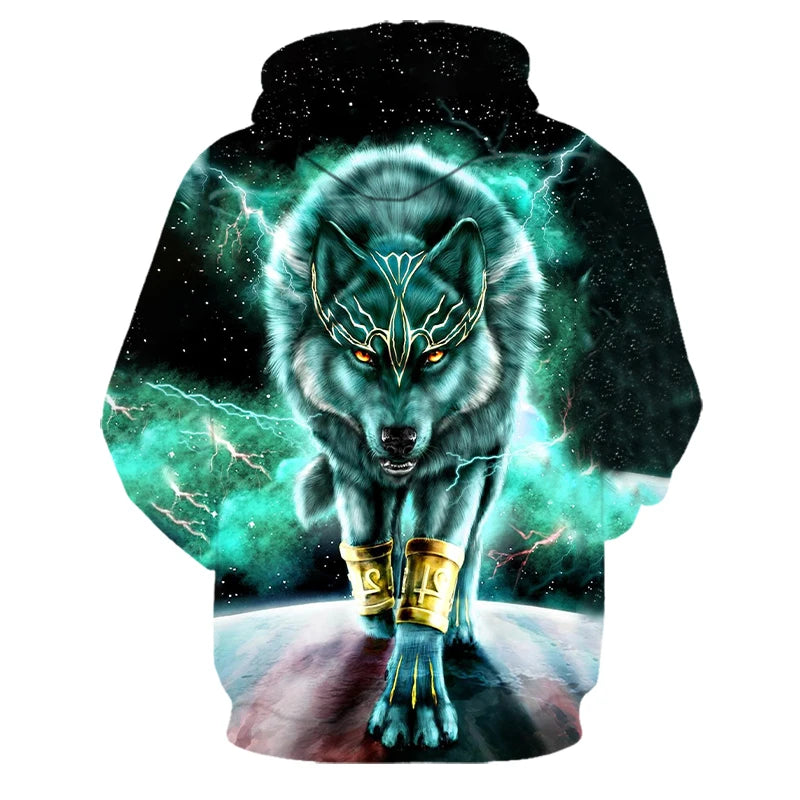 Animal Wolf 3D Printed Hooded Sweatshirts Men Women Fashion Casual Oversized Pullover Hip Hop Harajuku Streetwear Hoodies