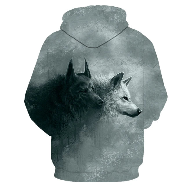 Animal Wolf 3D Printed Hooded Sweatshirts Men Women Fashion Casual Oversized Pullover Hip Hop Harajuku Streetwear Hoodies