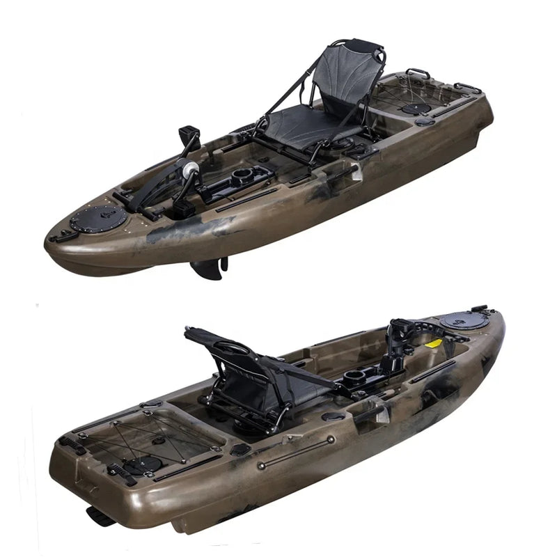 8.2ft 2.5m PE Kayaks,Smallest Pedal Single Luya Plastic Fishing Boat Canoe,Pedal Boat Penguin-style Foot Power