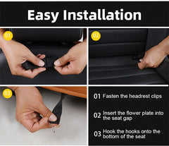 Premium PU Leather Car Seat Back Organizer with Foldable Table Tray – Multi-Pocket Storage & Kick Mat Protection