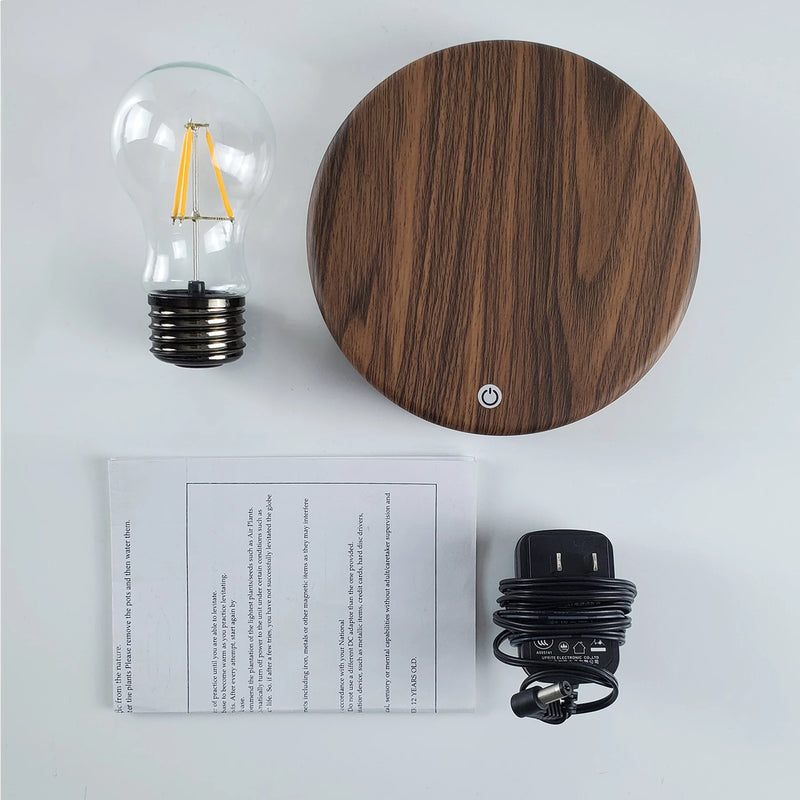 Levitating Magnetic Floating LED Desk Table Night Light, 360 Degree Automatic Rotate Bulb Lamp for Gifts, Room, Office