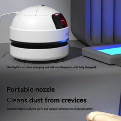 Mini Cordless Desk Vacuum: Portable Keyboard Cleaner & Dust Extractor | Handheld Rechargeable Sweeper for Home, Office, and Car - Sleek Design