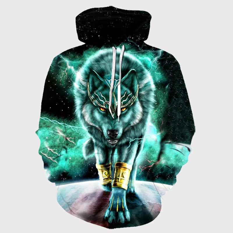 Animal Wolf 3D Printed Hooded Sweatshirts Men Women Fashion Casual Oversized Pullover Hip Hop Harajuku Streetwear Hoodies