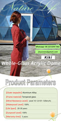 Ford Blue Hexagonal Glass Dome Tent – Luxury Geodesic Igloo House with Aluminum Frame for Outdoor Resort & Camping
