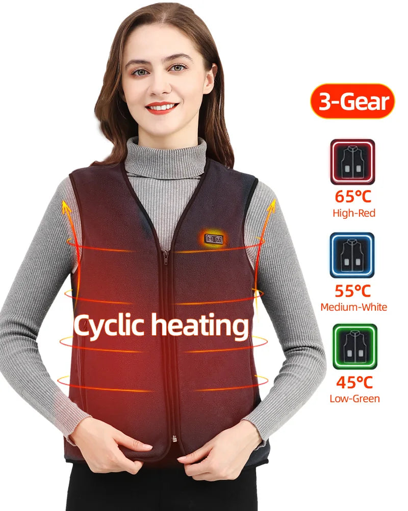 10 Areas Heated Vest Men Women Usb Electric Self Heating Vest Warming Waistcoat Heated Jacket Washable Thermal Heated Clothes