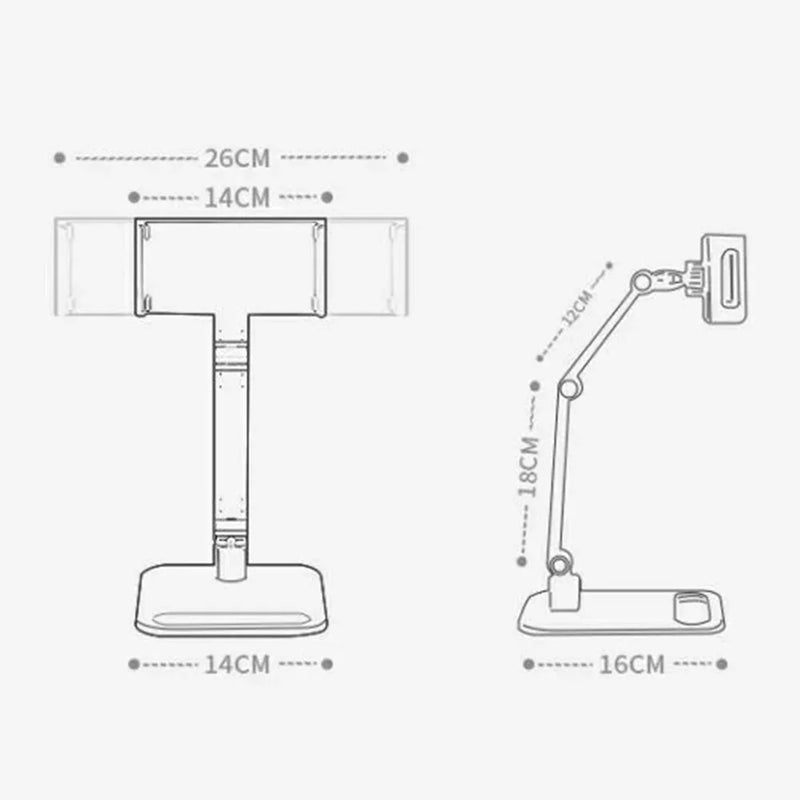 Portable Monitor Desk Holder Metal Stand 16in Universal Expandable Display Base Vesa Mount External Vertical Screen Clamp Stand