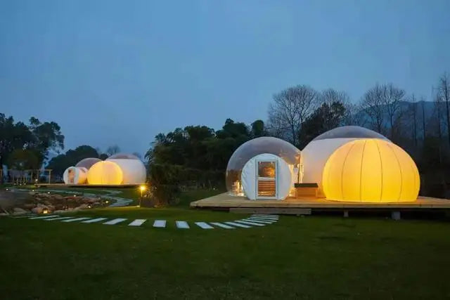 Three Transparent Inflatable Bubble Tent Spherical Clear House Garden Cabin Lodge Starry Sky  Dome With Free Blower