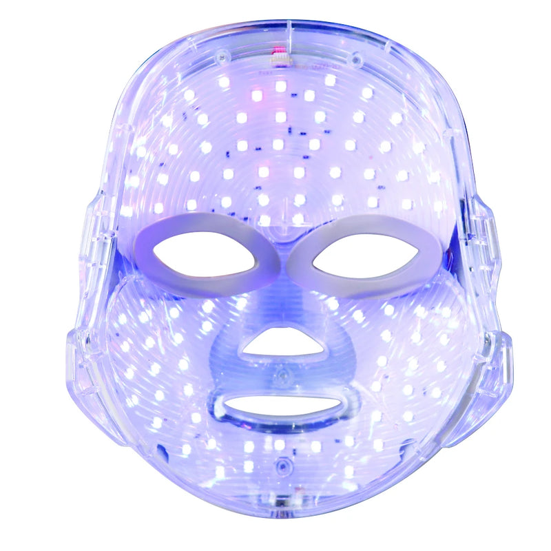 LED Facial Mask Photon Therapy Brightening 7 Colors Face Skin Rejuvenation Acne Care Shrinking Pores Anti-Wrinkle Home Facial