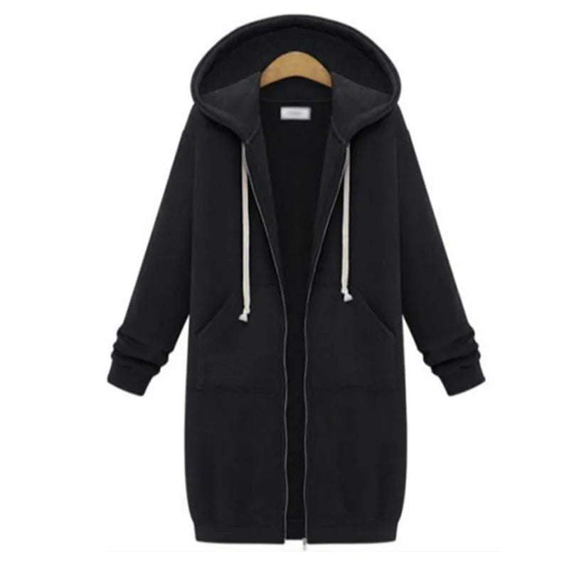 Autumn Long Plush Sweater Womens Oversized Loose Hooded Jacket Cardigan for Women